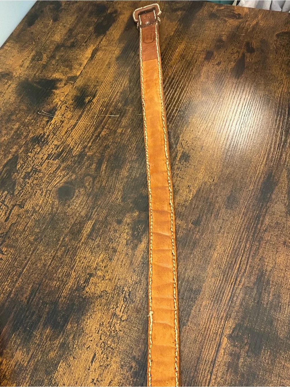 Guatemala Made Men's Brown Leather Belt with Contrast Stitching and Colors